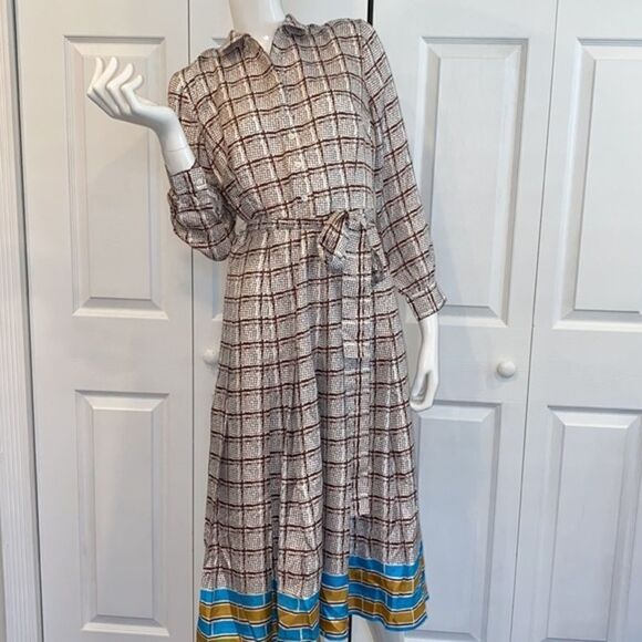 🔥Jcrew Pleated shirtdress in silk-twill New - Picture 5 of 11